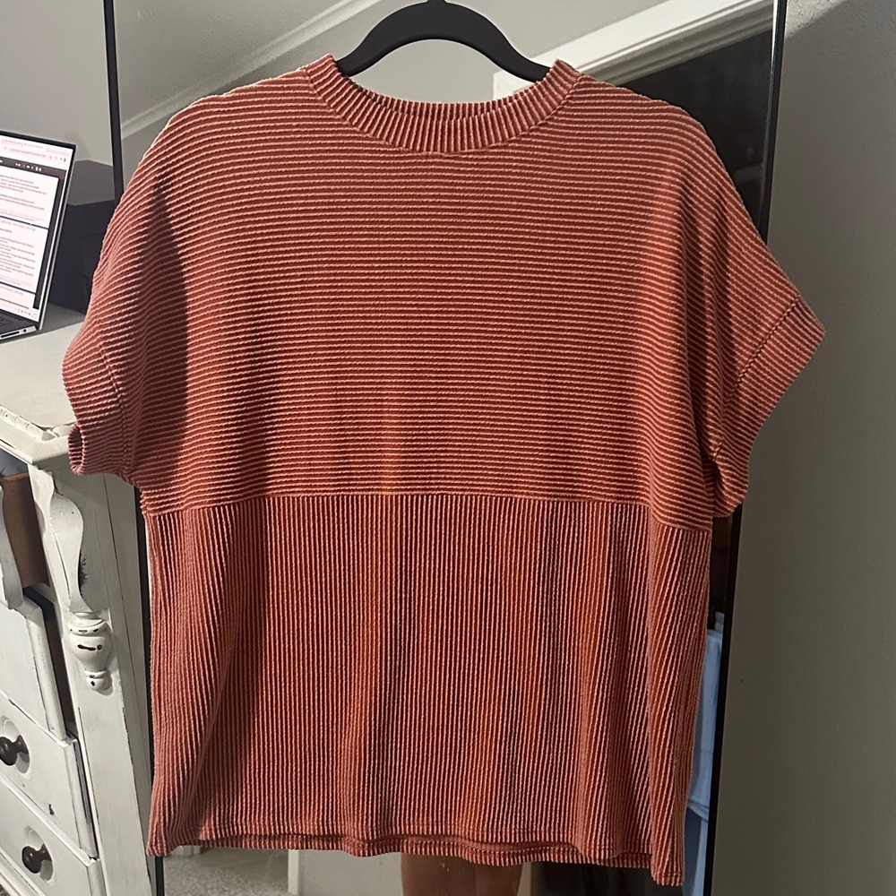 Ribbed Rust Women's Top